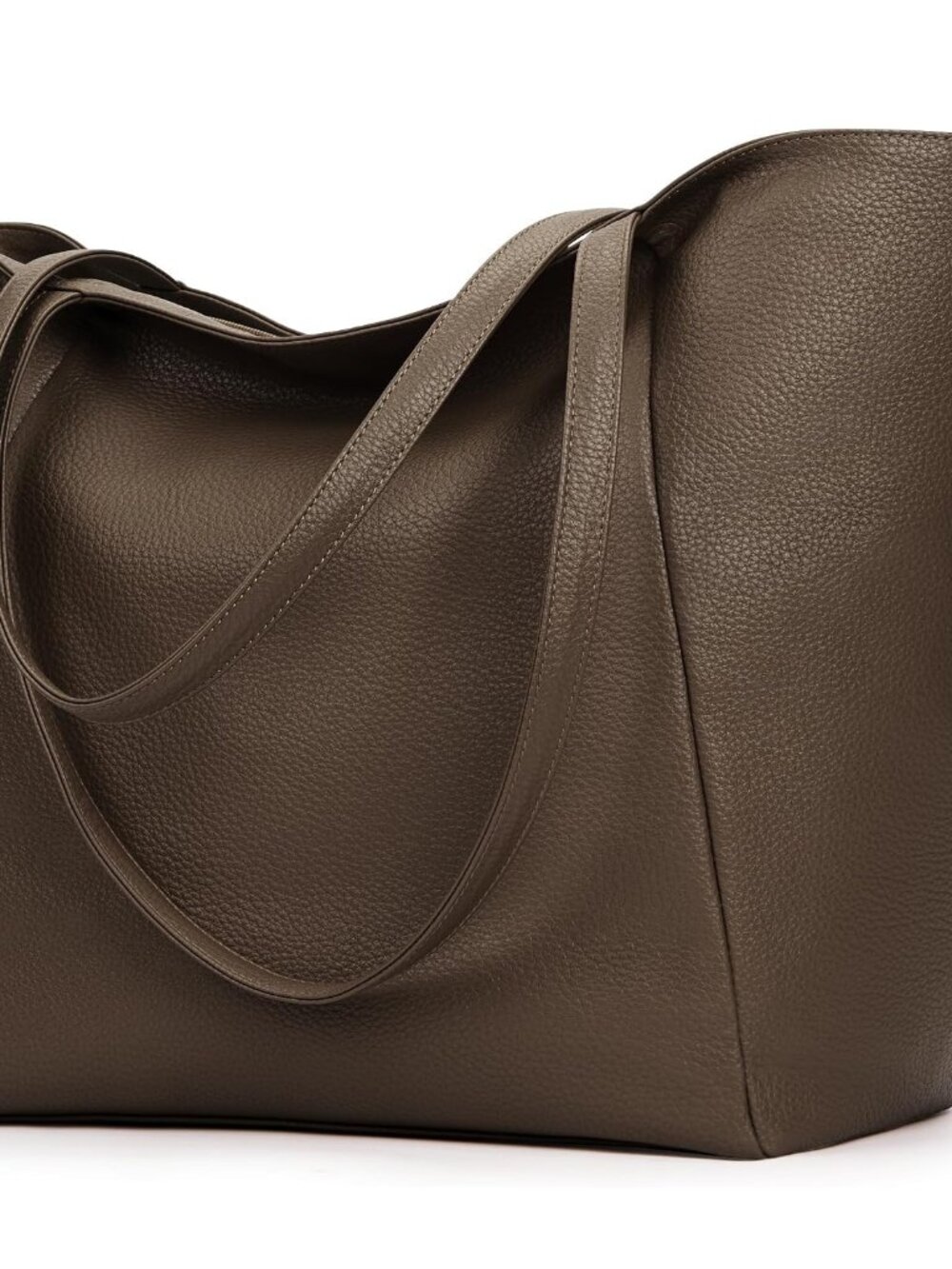 Large Tote Bag Vegan Leather 16L Casual Zipper Work Weekender